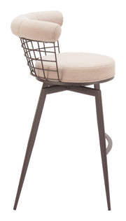 Saku Swivel Barstool Beige & Brown