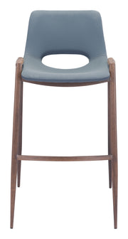 Desi Barstool (Set of 2) Azure Gray & Walnut