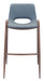 Desi Barstool (Set of 2) Azure Gray & Walnut