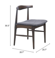 Tuzka Dining Chair (Set of 2) Gray & Espresso