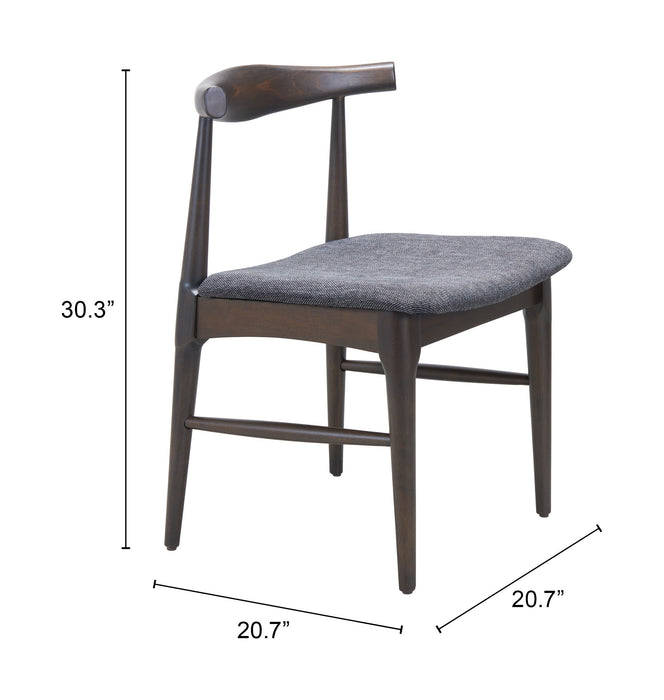 Tuzka Dining Chair (Set of 2) Gray & Espresso