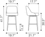 Keppel Swivel Barstool Brown