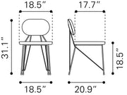 Georges Dining Chair (Set of 2) Gray & Gold