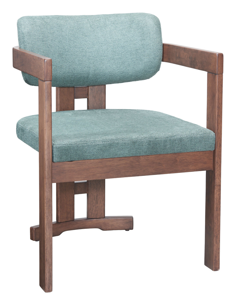 Poly Dining Chair Moss Gray & Walnut