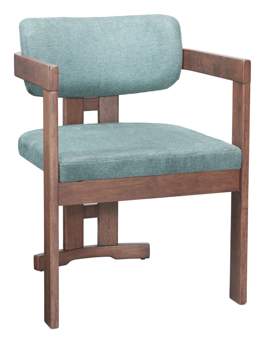 Poly Dining Chair Moss Gray & Walnut