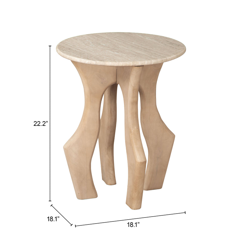 Eda Side Table White & Natural