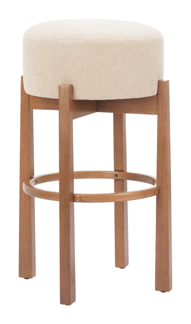 Nade Barstool (Set of 2) Beige & Walnut