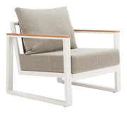 Welt Armchair Taupe & White