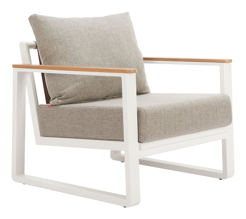 Welt Armchair Taupe & White