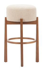 Nade Barstool (Set of 2) Beige & Walnut
