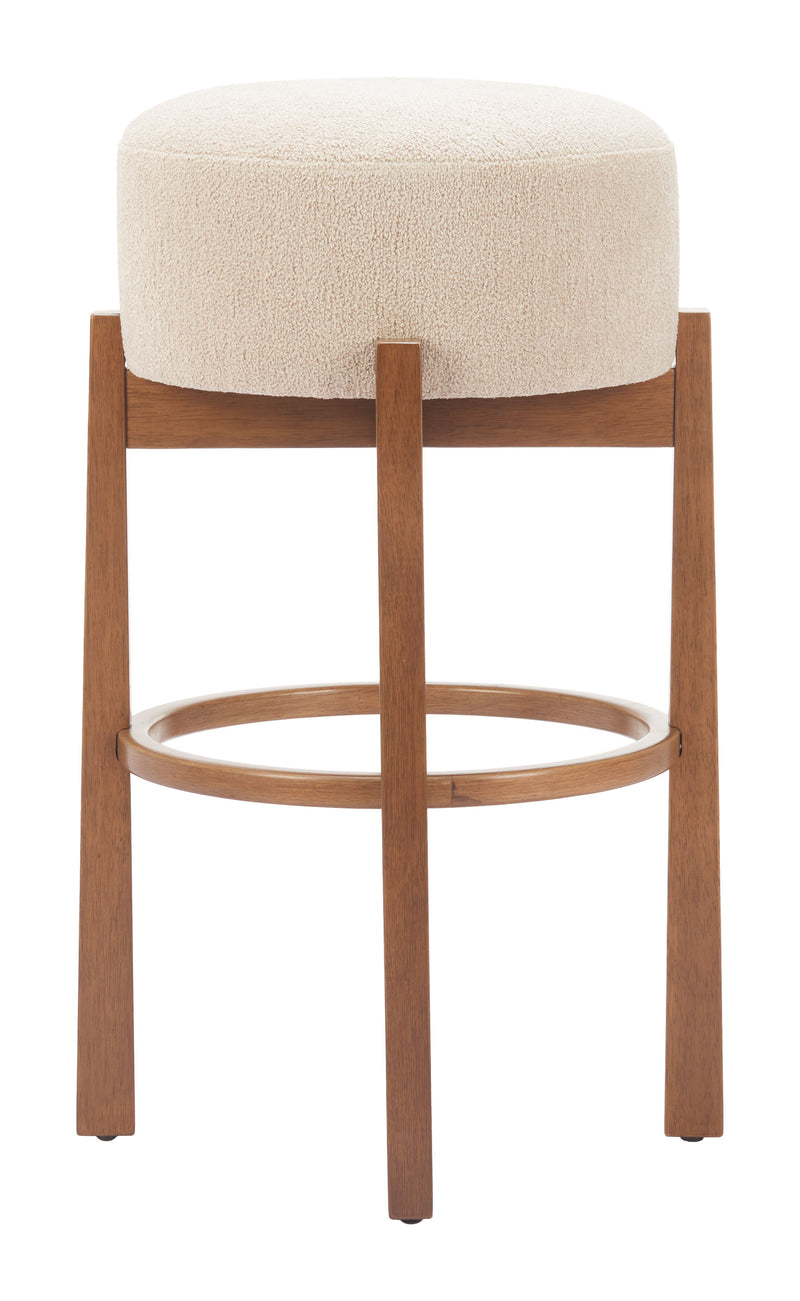 Nade Barstool (Set of 2) Beige & Walnut