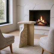 Surya Side Table Beige