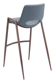 Desi Barstool (Set of 2) Azure Gray & Walnut
