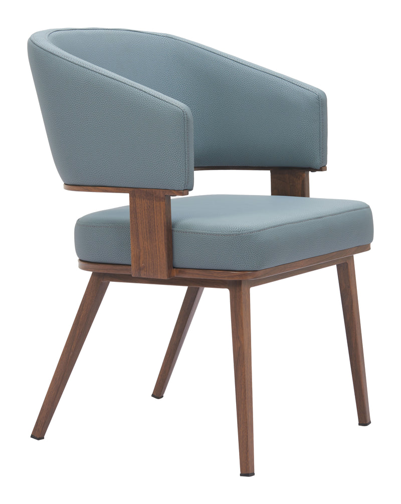Poise Dining Chair Azure Gray & Walnut