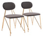 Georges Dining Chair (Set of 2) Gray & Gold