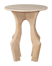 Eda Side Table White & Natural