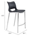 Ace Counter Stool (Set of 2) Black & Silver