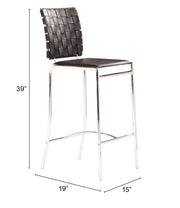 Criss Cross Counter Stool (Set of 2) Black