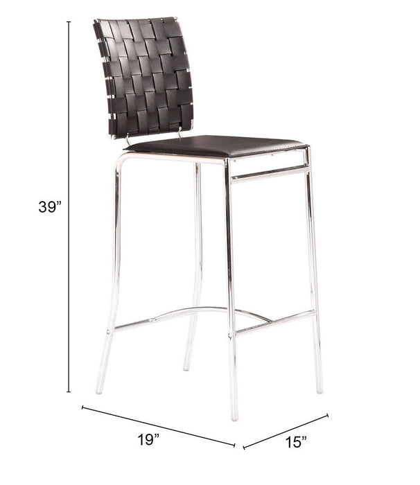 Criss Cross Counter Stool (Set of 2) Black