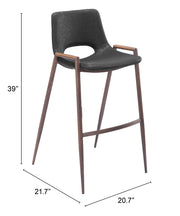 Desi Barstool (Set of 2) Black & Walnut