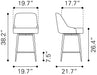 Keppel Swivel Counter Stool Brown