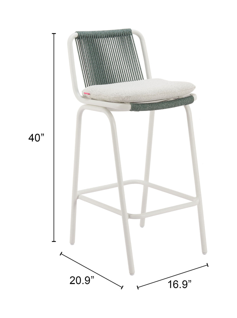 Luft Barstool (Set of 2) White & Green