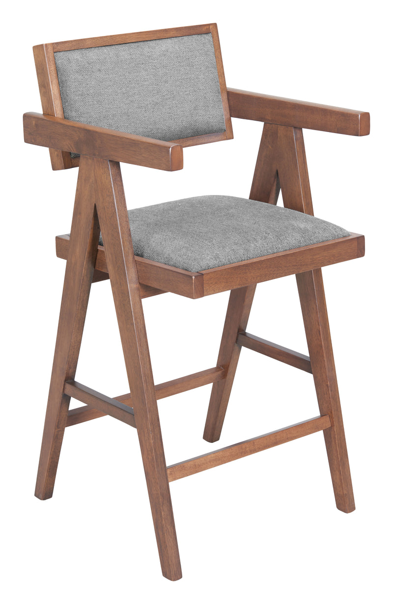 Delhi Counter Stool (Set of 2) Gray & Walnut