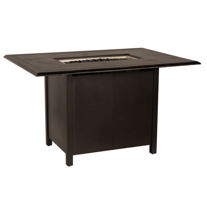 Solid Rectangular Counter Height Fire Table Cast Fire Tables