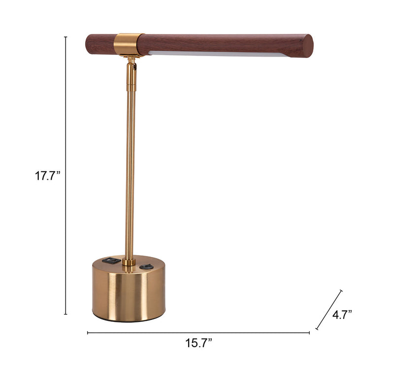 Kippy Table Lamp Brown & Brass