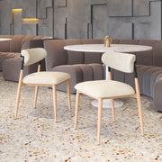 Equinox Armless Dining Chair (Set of 2) Oyster Gray & Natural