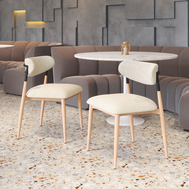 Equinox Armless Dining Chair (Set of 2) Oyster Gray & Natural