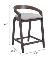 Troy Counter Stool (Set of 2) Dove Gray & Espresso