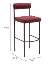 Livorno Barstool (Set of 2) Red & Bronze