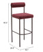 Livorno Barstool (Set of 2) Red & Bronze