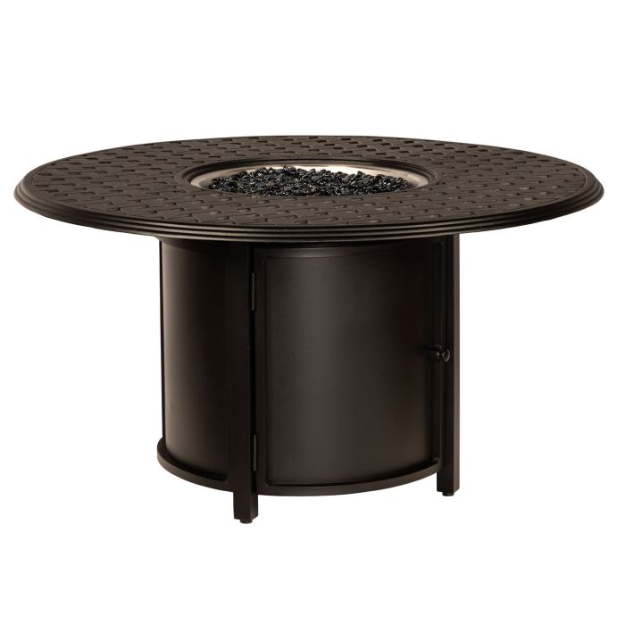 Thatch Round Chat Height Fire Table Fire Tables