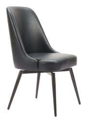 Keppel Swivel Dining Chair (Set of 2) Black