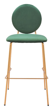 Odessa Barstool (Set of 2) Green & Gold