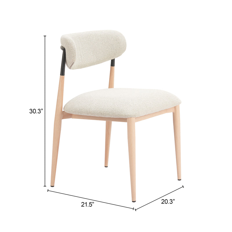 Equinox Armless Dining Chair (Set of 2) Oyster Gray & Natural