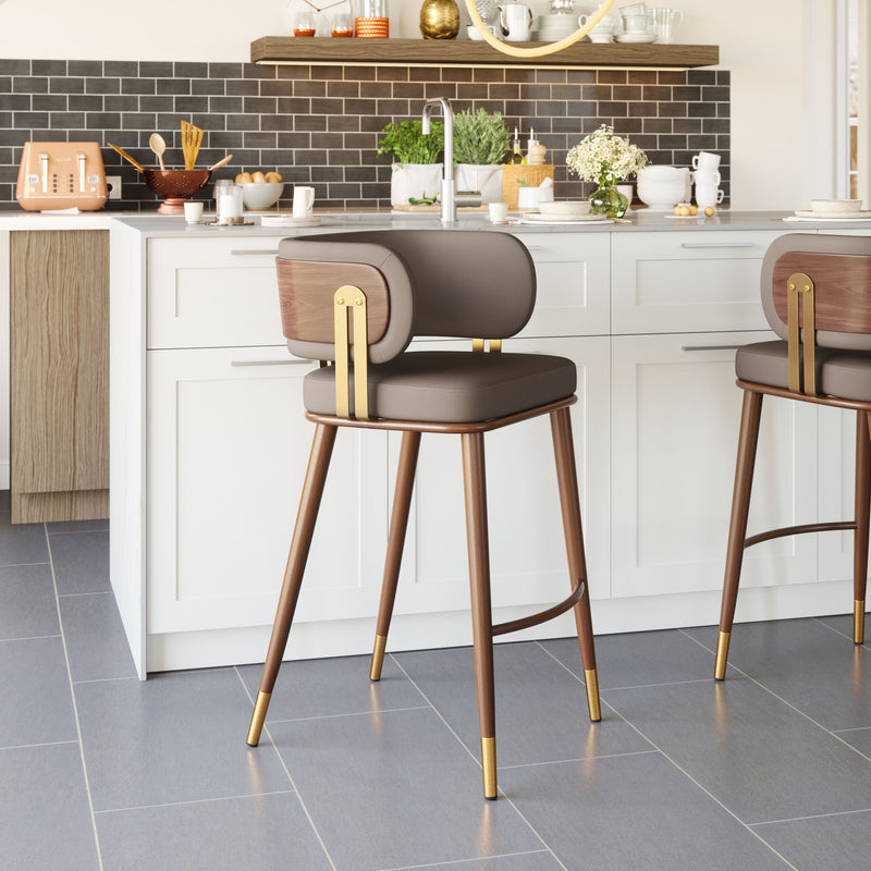 Brew Barstool Brown & Walnut