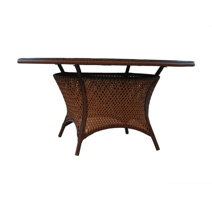 Grand Traverse 60" Round Umbrella Dining Table in Caramel Finish