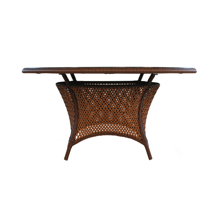Grand Traverse 60" Round Umbrella Dining Table in Caramel Finish