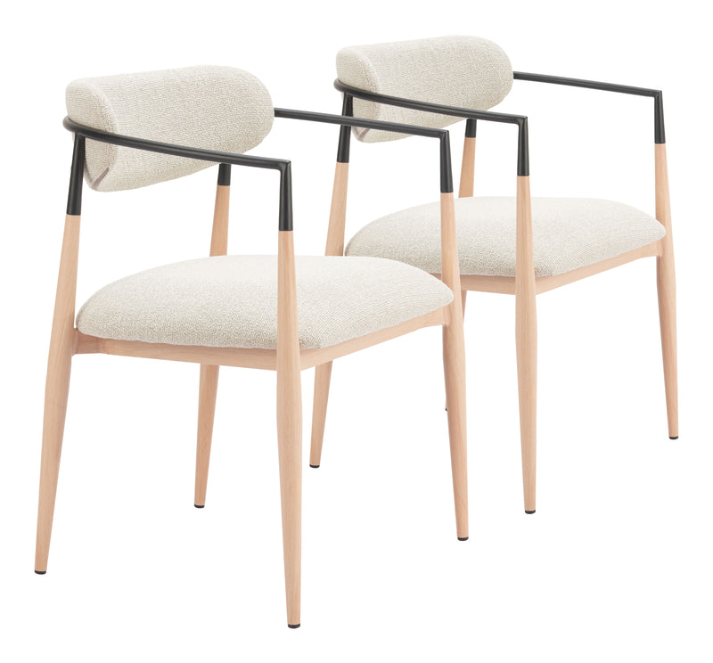 Equinox Dining Chair (Set of 2) Oyster Gray & Natural