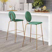 Odessa Barstool (Set of 2) Green & Gold