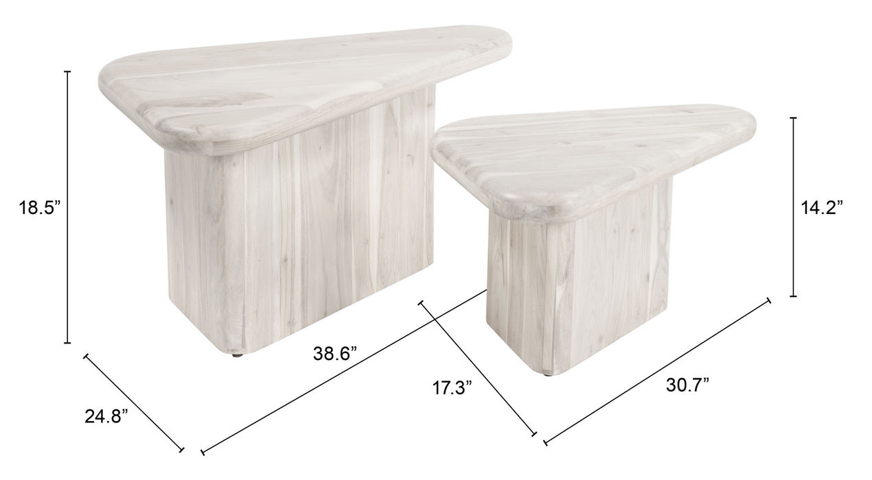 Navidic Coffee Table Set (2-Piece) Whitewashed
