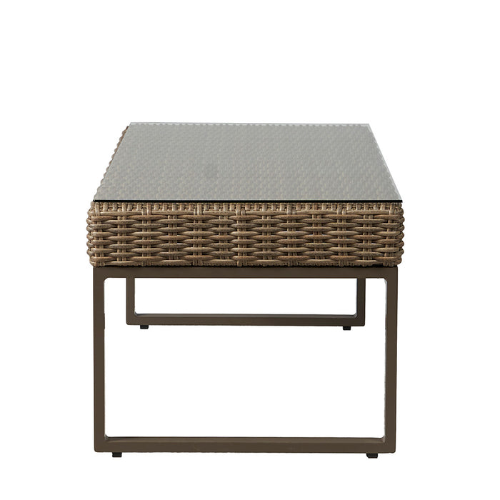 Milan 48.5" Rectangular Cocktail Table in Brushwood Finish