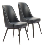 Keppel Swivel Dining Chair (Set of 2) Black