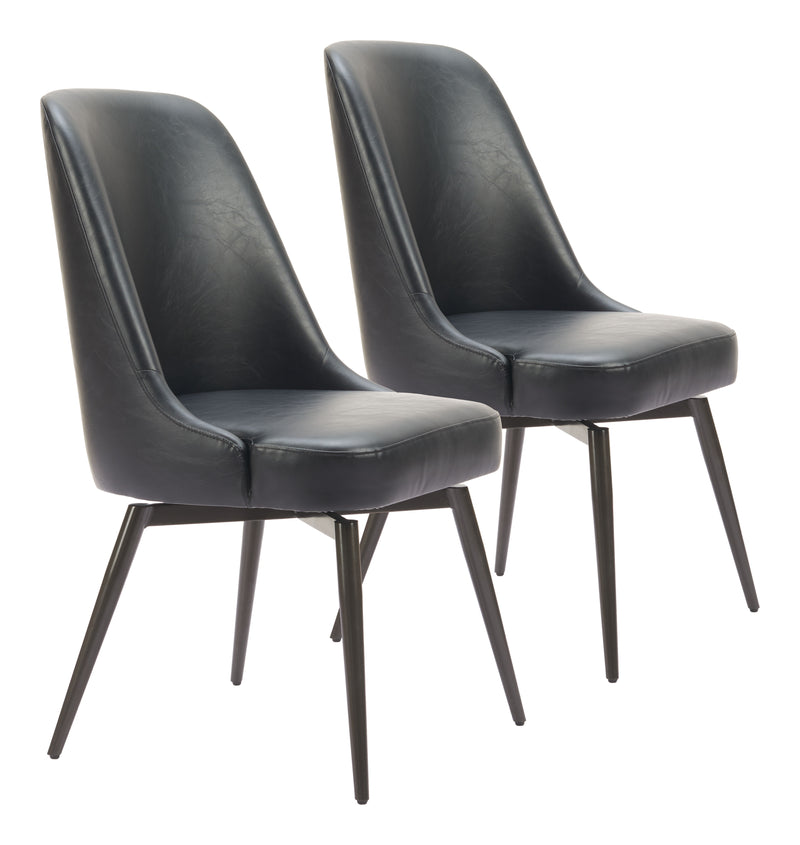 Keppel Swivel Dining Chair (Set of 2) Black