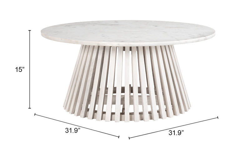 Mazara Coffee Table White & Whitewashed
