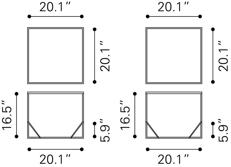 Arzon Coffee Table Set (2-Piece) Bronze