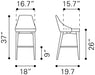 Moor Counter Stool Dark Gray